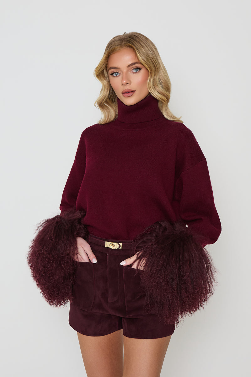Jumper with Mongolian Fur Cuff