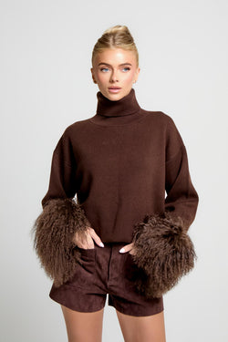 Jumper with Mongolian Fur Cuff