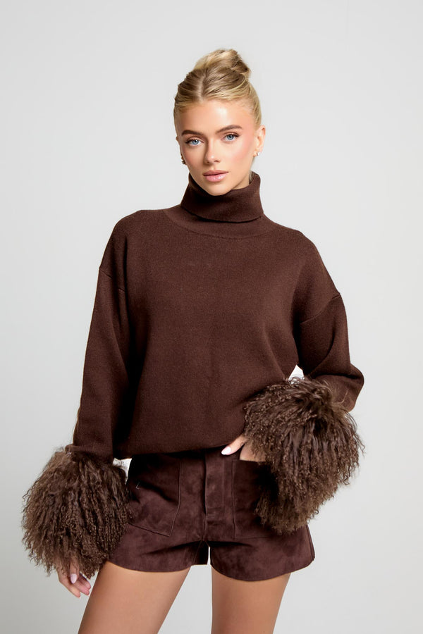 Jumper with Mongolian Fur Cuff