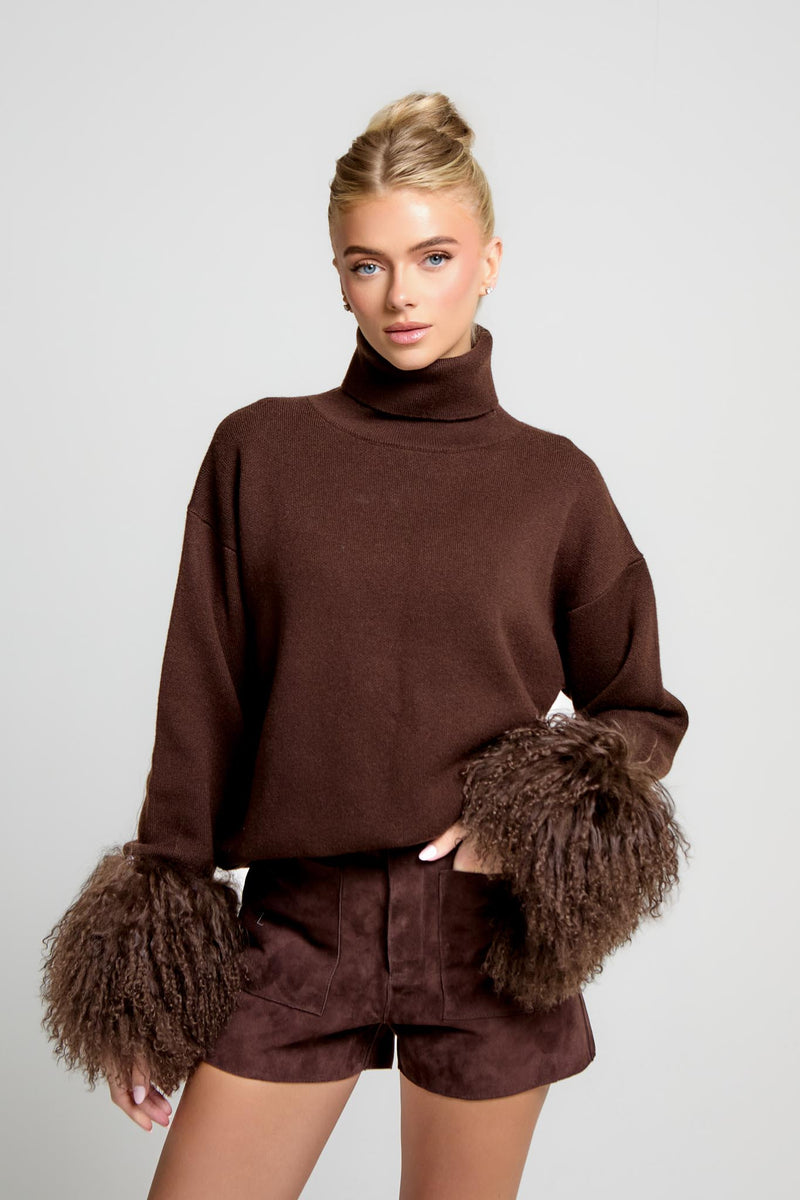 Jumper with Mongolian Fur Cuff