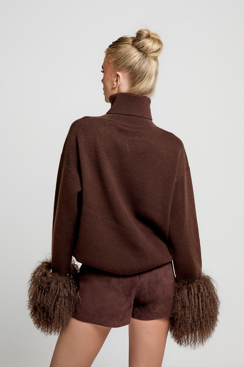 Jumper with Mongolian Fur Cuff