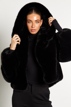 Eva Premium Hooded Faux Fur