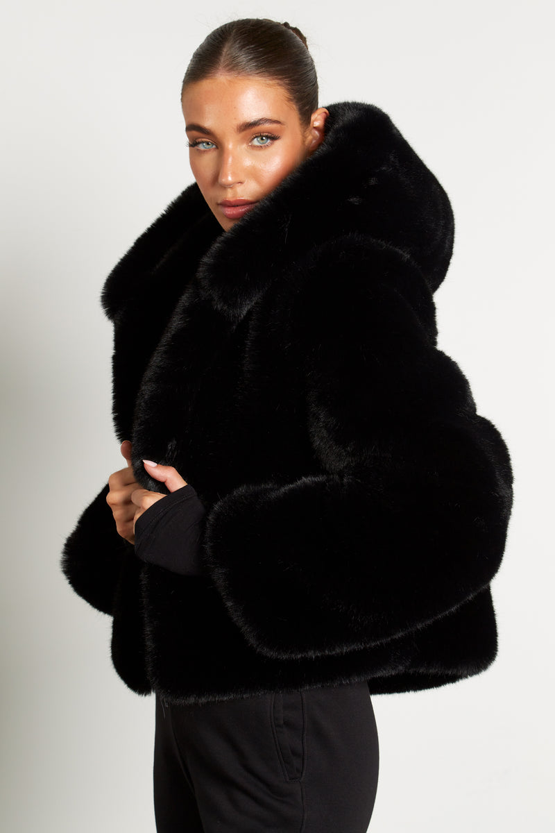 Eva Premium Hooded Faux Fur