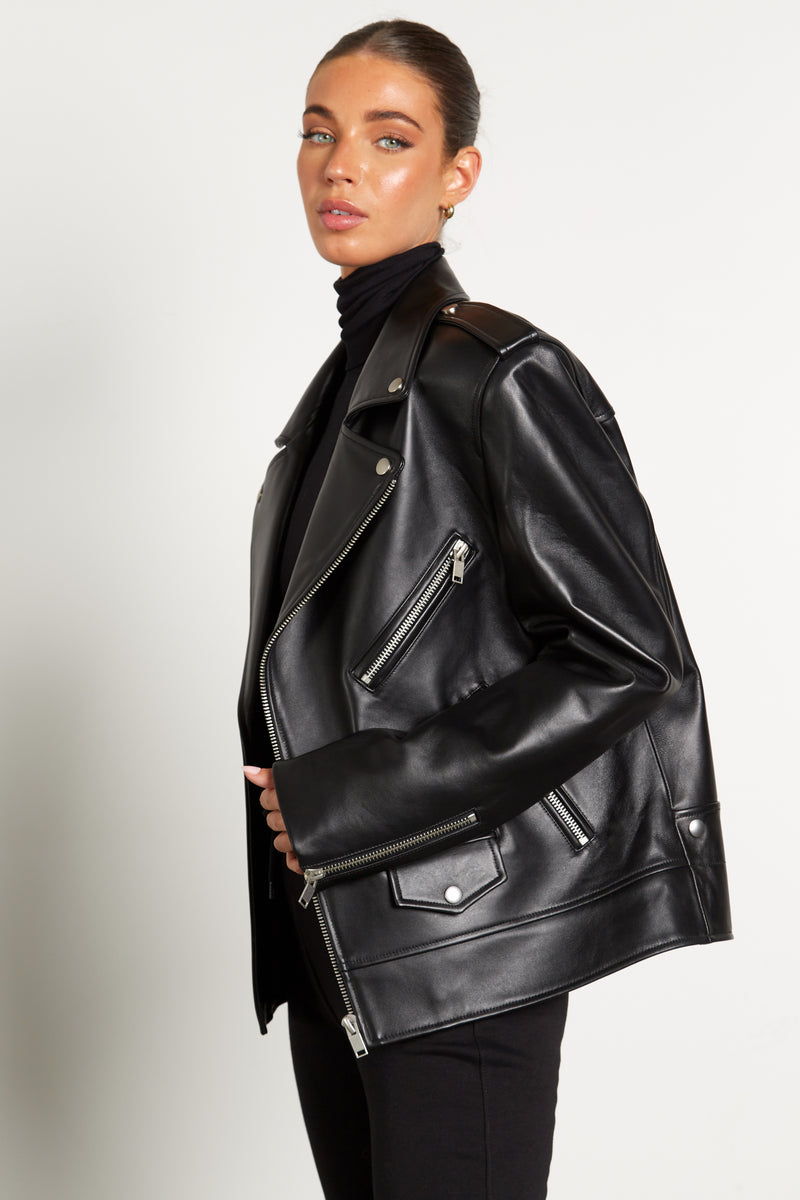 Dion Leather Biker Jacket