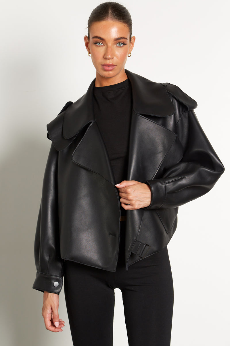 Kara Oversized Leather Jacket