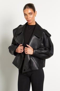 Kara Oversized Leather Jacket