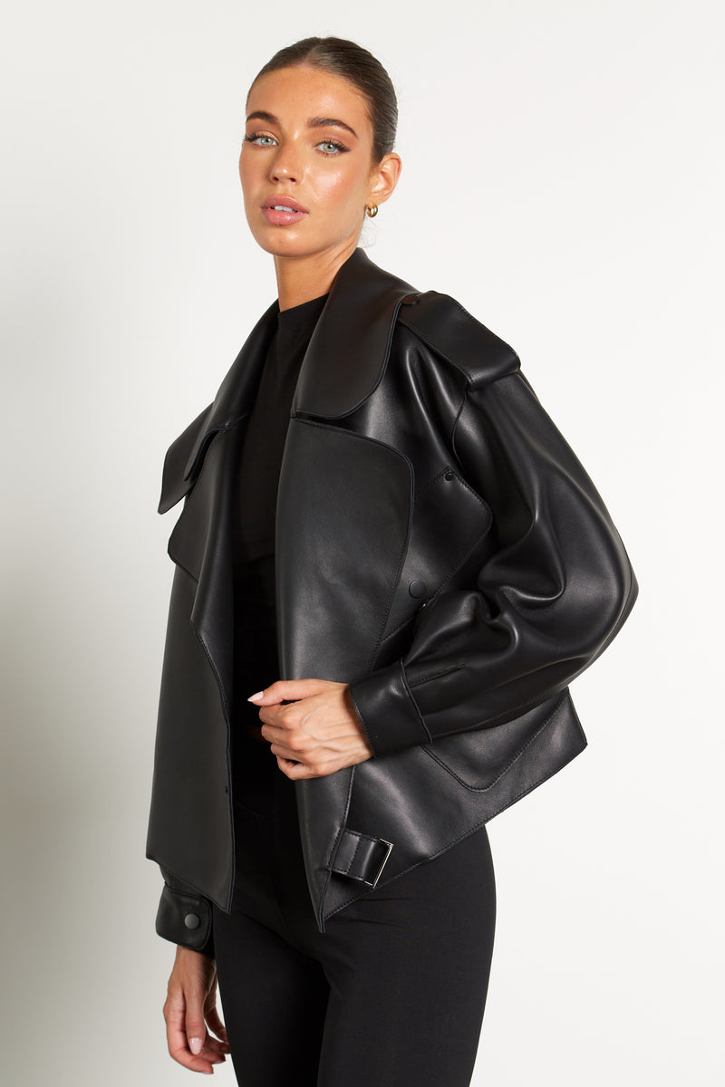 Kara Oversized Leather Jacket