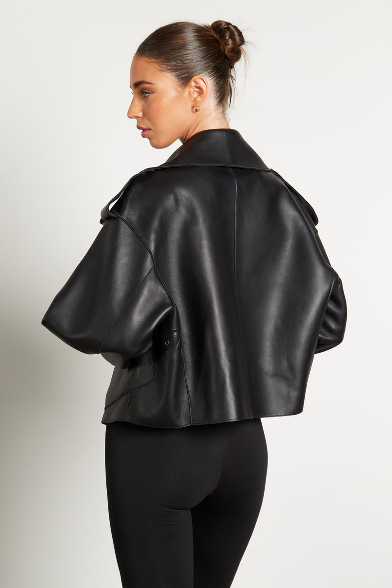 Kara Oversized Leather Jacket