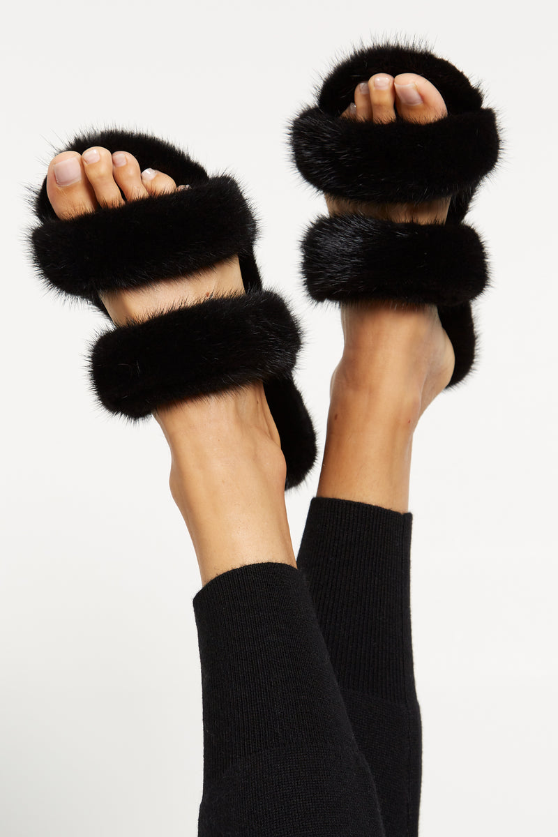 Mink Fur Slides – TwentyFall - Main Image