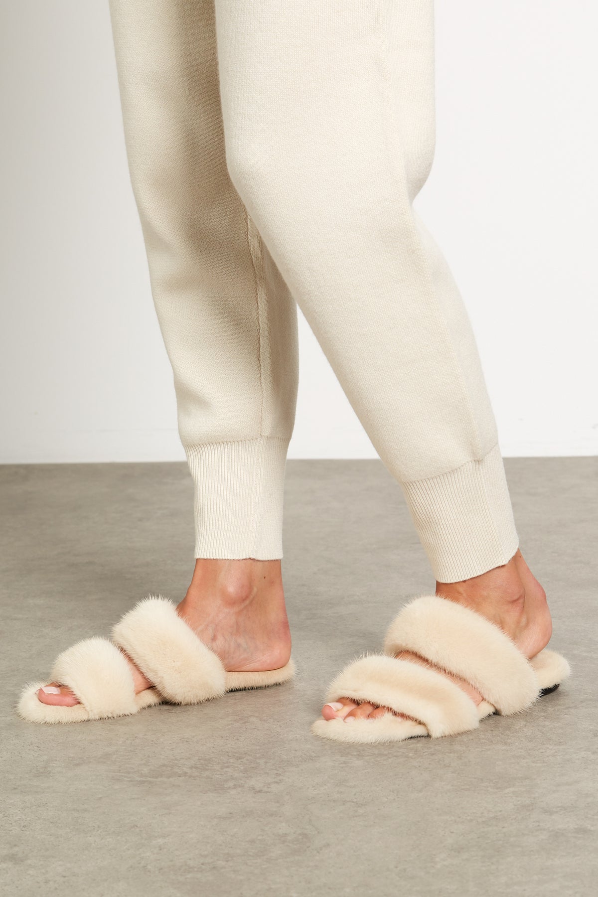 Mink Fur Slides