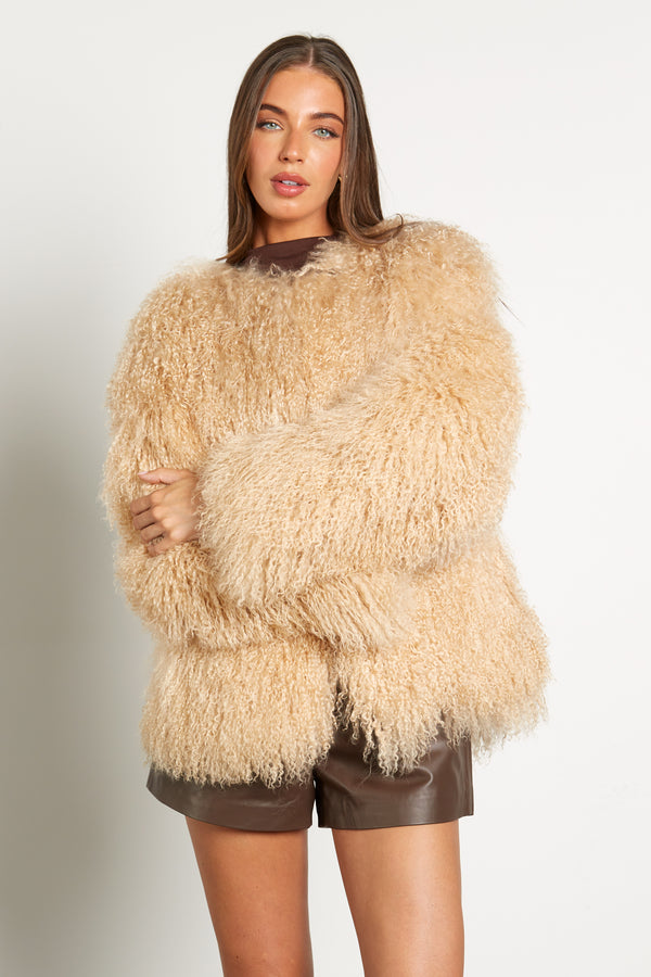 Cali Mongolian Fur Coat
