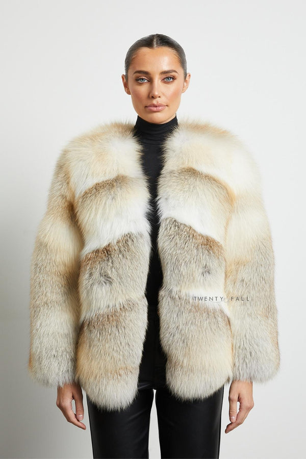 Luna Crystal Fox Fur Coat