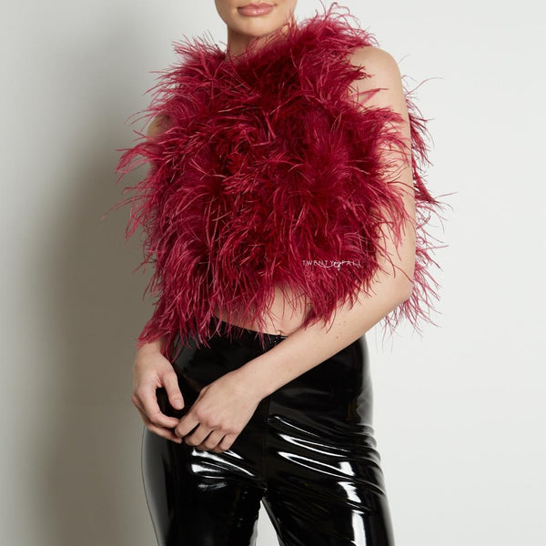 High Neck Feather Top TwentyFall