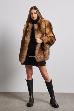 Full Pelt Natural Raccoon Fur Coat