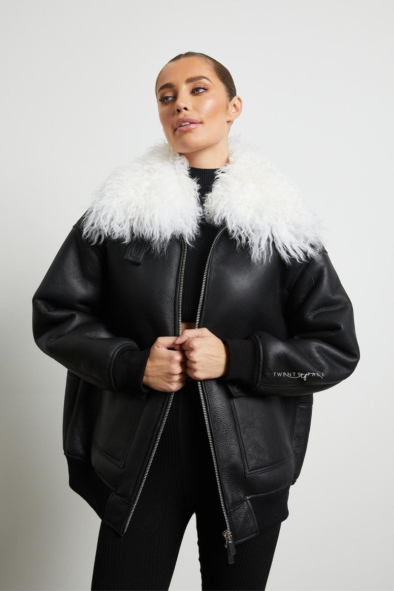 Celine Shearling Bomber with Mongolian Fur