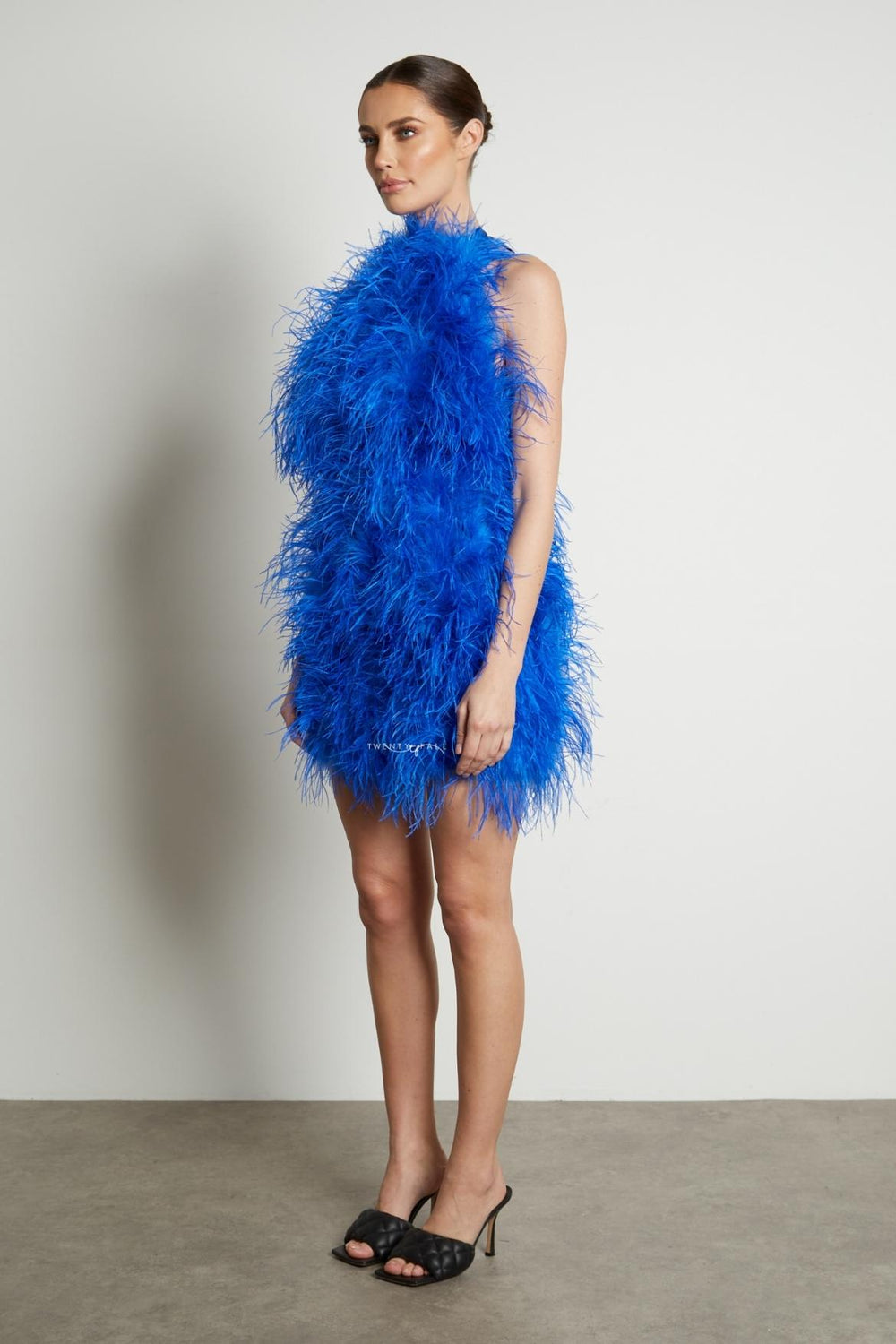 Halter Neck Feather Dress – TwentyFall