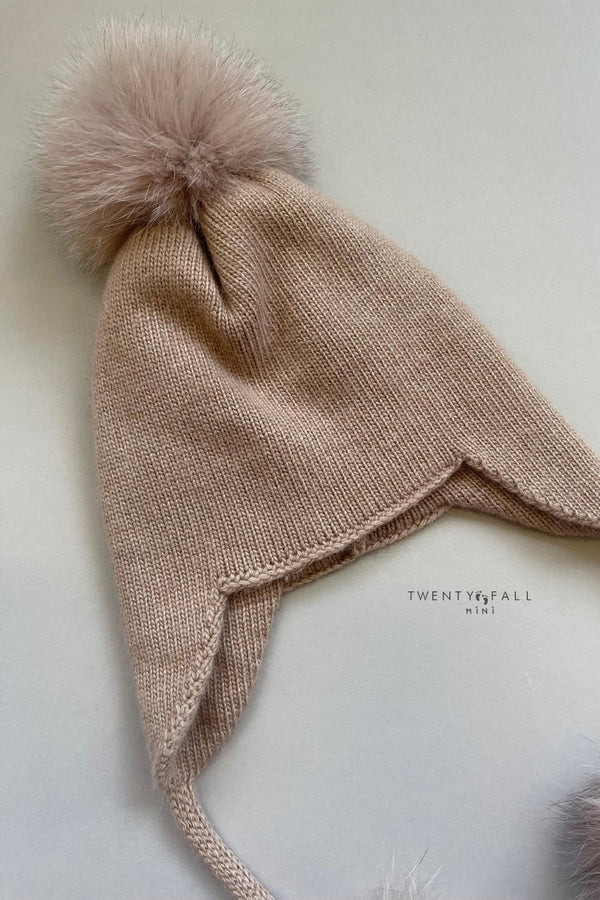 Fox Fur Triple Pom Pom Hat