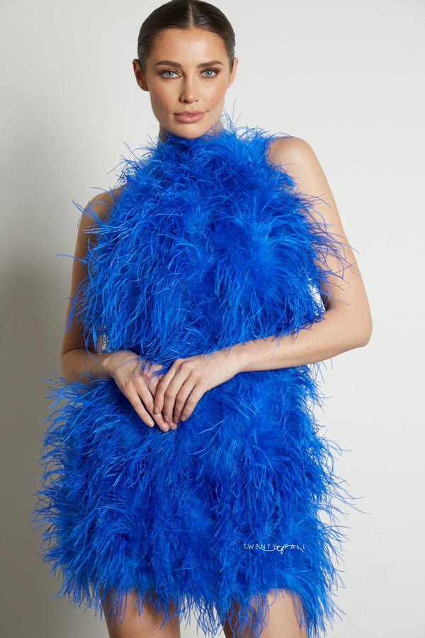 Halter Neck Feather Dress