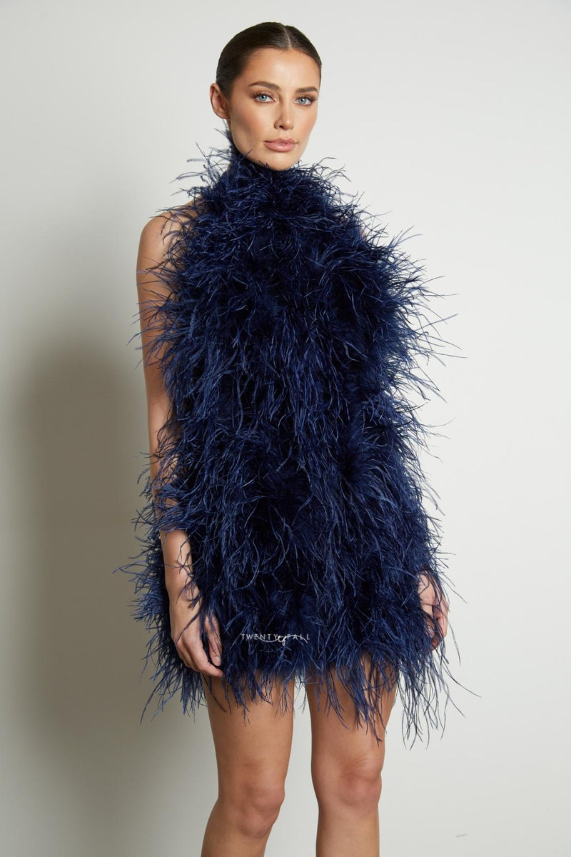 Halter Neck Feather Dress