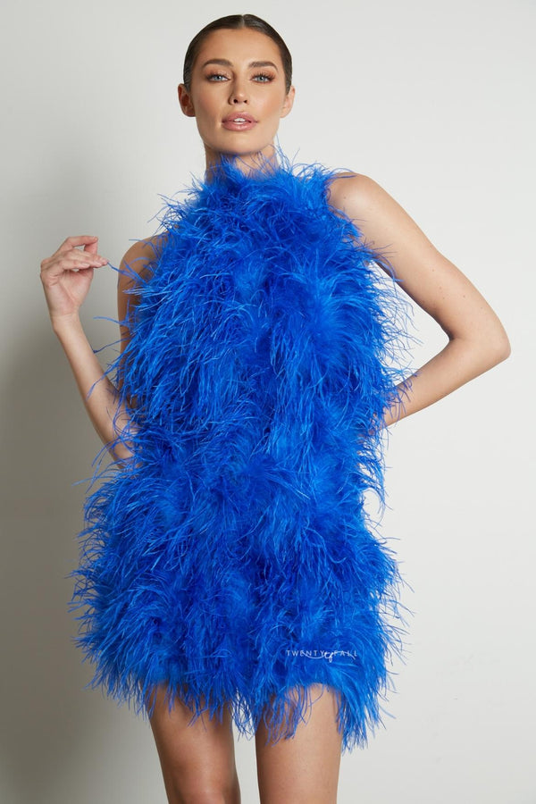 Halter Neck Feather Dress