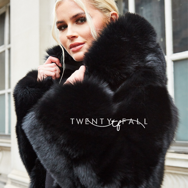 Black Fox Fur Coat with Full Pelt Fur Sleeves and Hood – TwentyFall
