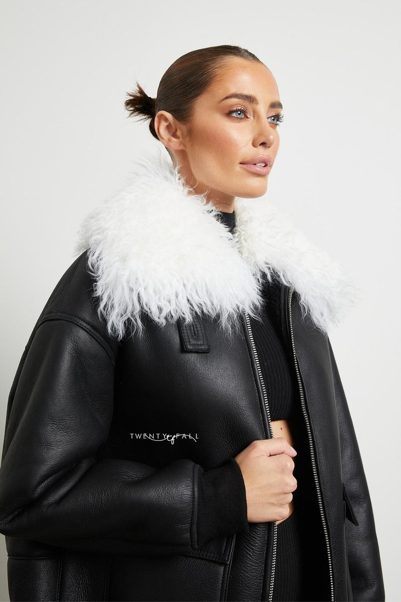 Celine Shearling Bomber with Mongolian Fur