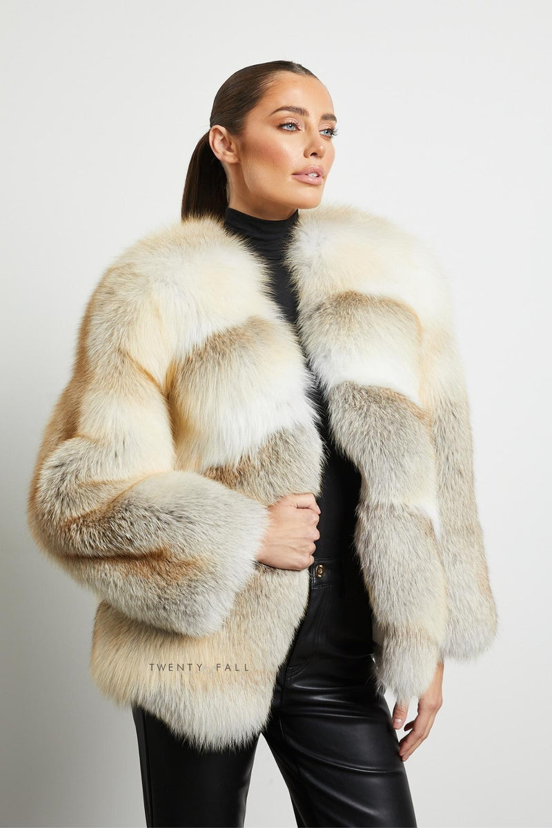 Luna Crystal Fox Fur Coat