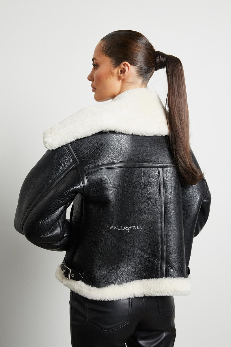 brody shearling sheepskin bomber jacket