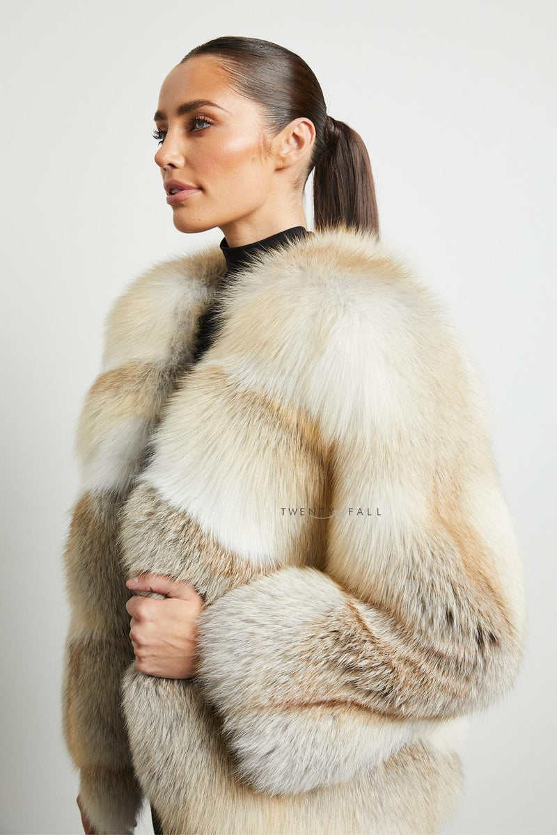 Luna Crystal Fox Fur Coat